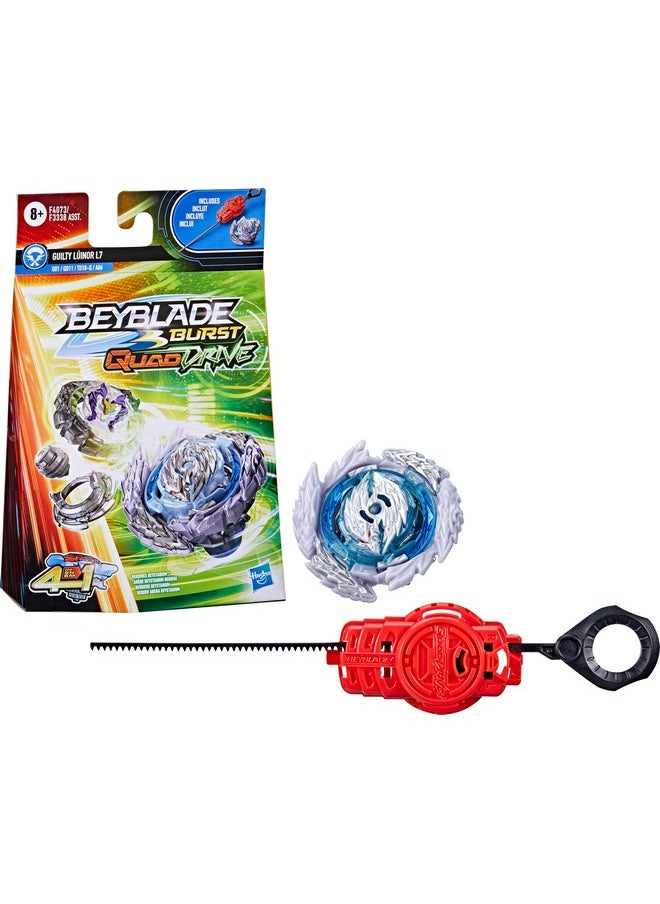 Burst Quaddrive Guilty Lúinor L7 - Bey Blade Spinning Top Starter Pack Toy, Beyblade Battling Game Top Toy With Launcher For Kids Ages 8+, Original Beyblade By Hasbro