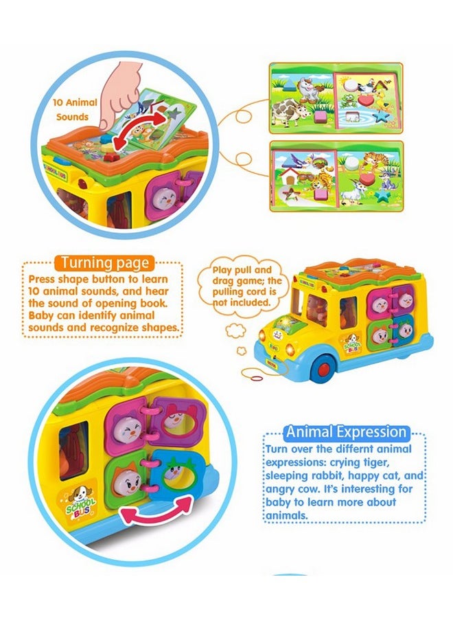 Baby Intellectual School Bus Activity Toy Vehicle With Music, Sounds, And Lights For Toddlers (Multicolor)