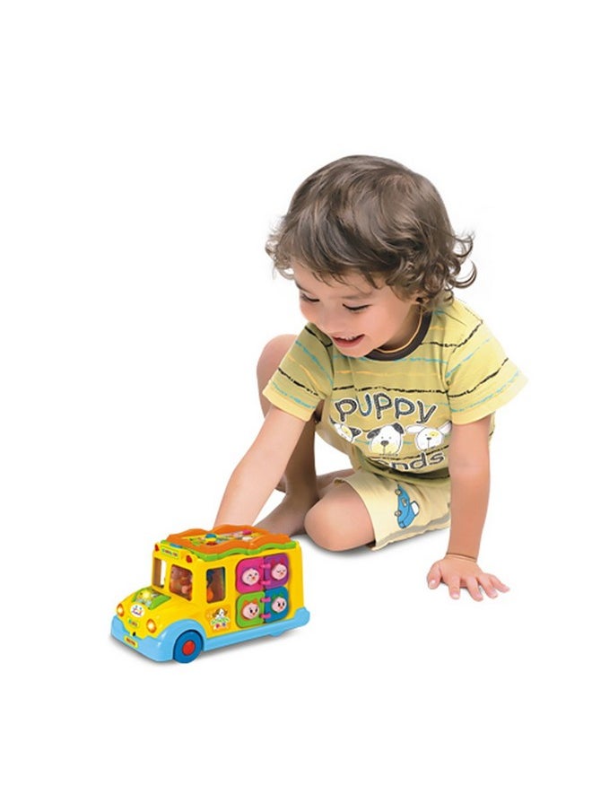 Baby Intellectual School Bus Activity Toy Vehicle With Music, Sounds, And Lights For Toddlers (Multicolor)