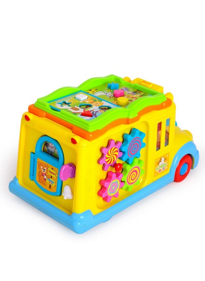 Baby Intellectual School Bus Activity Toy Vehicle With Music, Sounds, And Lights For Toddlers (Multicolor)