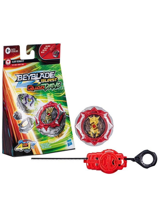 Burst Quaddrive Glory Regnar R7 - Beyblade Spinning Top Starter Pack Toy, Beyblade Battling Game Top Toy With Launcher For Kids Ages 8+, Original Beyblade By Hasbro