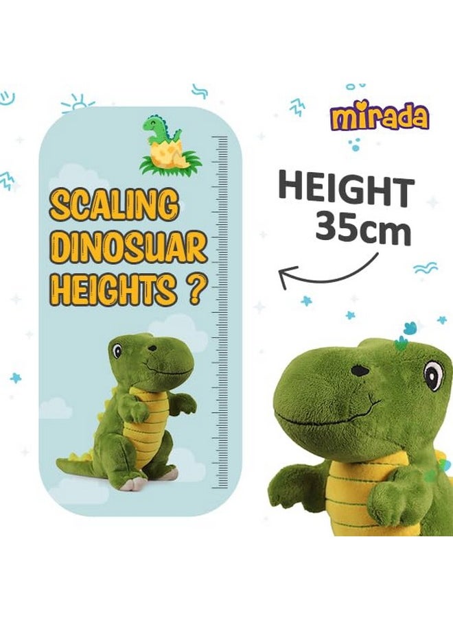 Super Soft Standing Green And Yellow Dinosaur Soft Toy For Boys/Kids/Girls | Soft Stuffed Plush Animal | - 35Cm