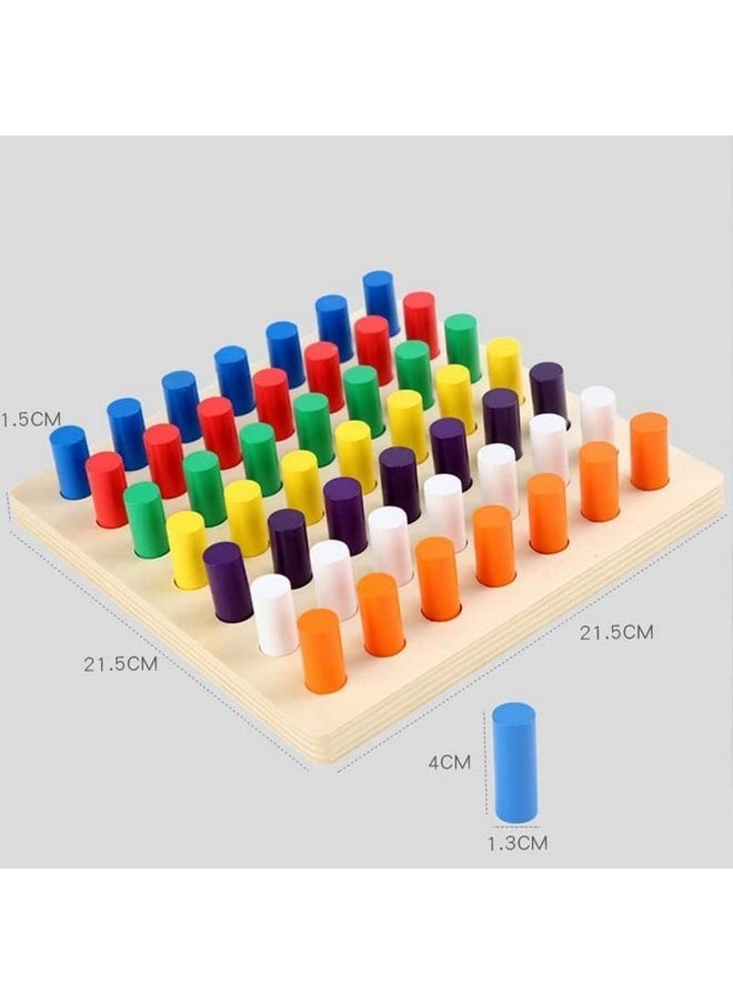 Educational Color Cognition Stacking & Sorting Wooden Toys Shape Sorting & Domino Building Blocks For 3+ Children Multicolor (Large)