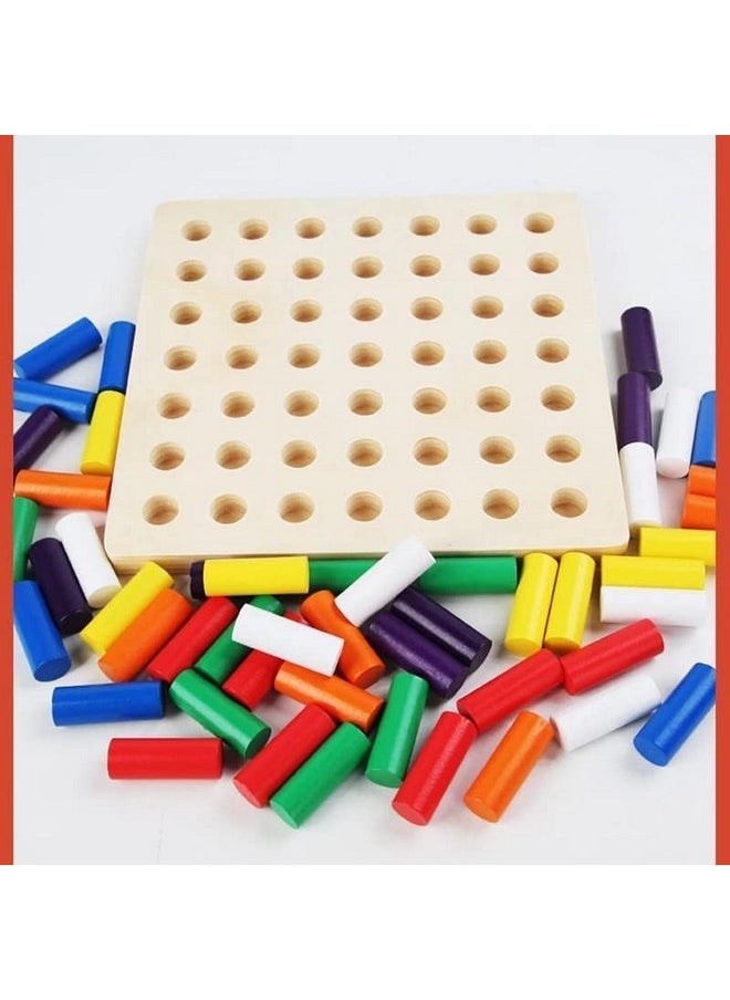 Educational Color Cognition Stacking & Sorting Wooden Toys Shape Sorting & Domino Building Blocks For 3+ Children Multicolor (Large)