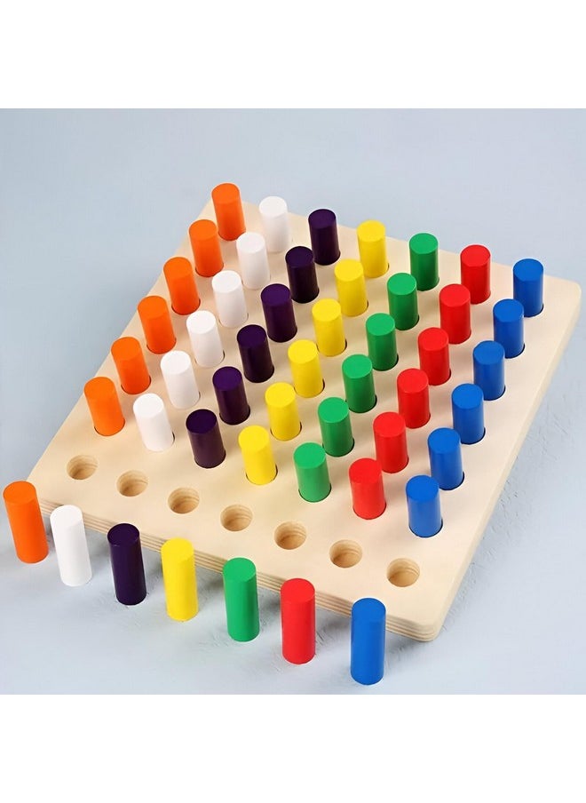 Educational Color Cognition Stacking & Sorting Wooden Toys Shape Sorting & Domino Building Blocks For 3+ Children Multicolor (Large)