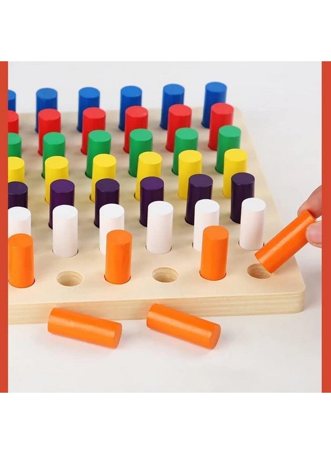 Educational Color Cognition Stacking & Sorting Wooden Toys Shape Sorting & Domino Building Blocks For 3+ Children Multicolor (Large)