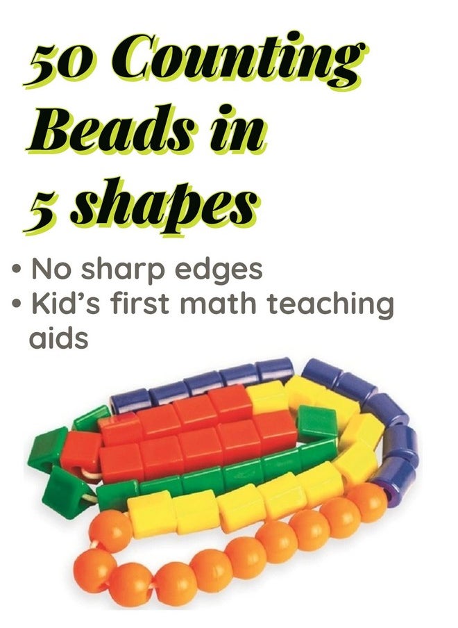 Counting Beads, Counting Toys For Kids, Age 3+ (Multicolour) (50 Beads)