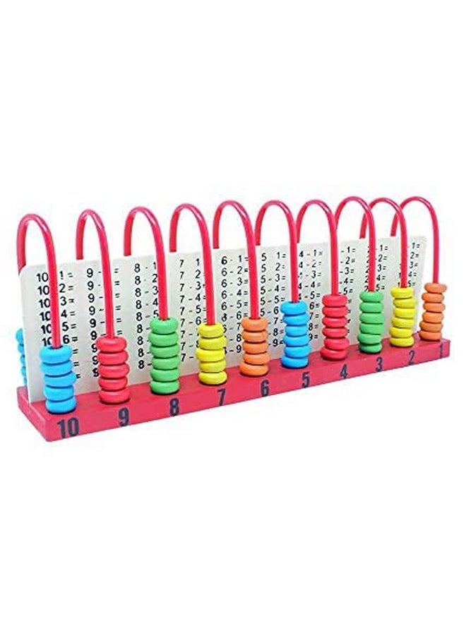 Wooden 5 Geometric Shape Sorting And 100 Beads Counting Frames Abacus For Toddlers - Pre-School Montessori Arithmetic Toy For 3+ Kids