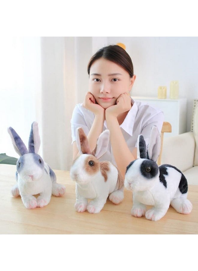 Cute Rabbit Soft Stuffed Plush Animals Toy For Kids Birthday Gift (Size: 25 Cm; Color: Grey)