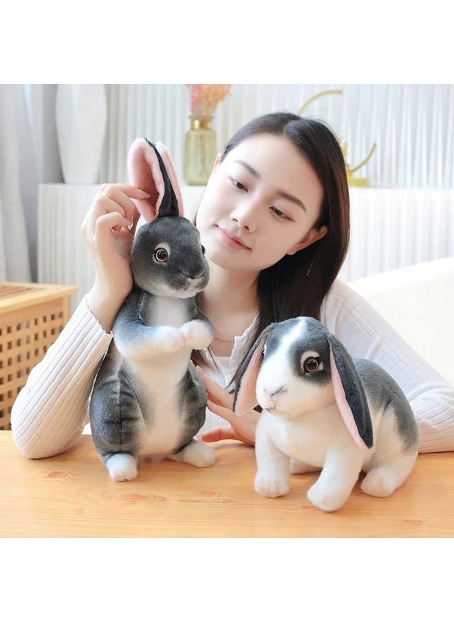 Cute Rabbit Soft Stuffed Plush Animals Toy For Kids Birthday Gift (Size: 25 Cm; Color: Grey)