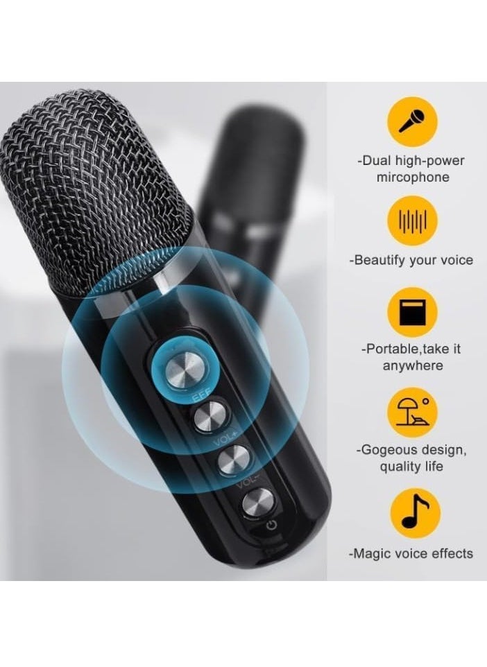 Portable Bluetooth Speaker Karaoke Machine for Adults & Kids | 2 Wireless Microphones | Portable Bluetooth Karaoke Speaker PA System | Singing Machine with Echo & Vocal Cut for Christmas (YS-203)