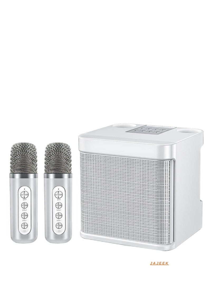 EXPRESS Karaoke Machine with 2 Wireless Microphones for Adults | Portable Bluetooth Speaker System for Kids | Singing Machine with Echo & Voice Cut | Supports TF, AUX-IN | Perfect for Home Parties, Meetings, and Family Fun