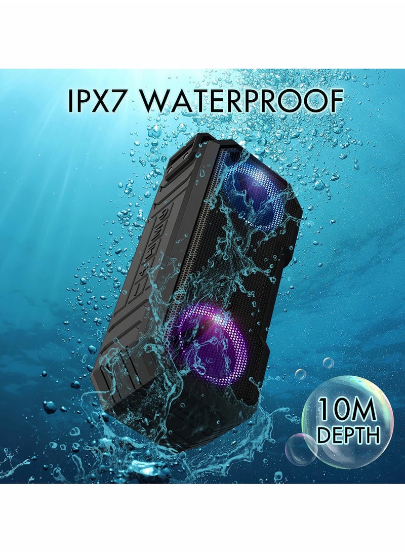 Ultimate Portable Bluetooth Speaker - IPX7 Waterproof, 16W Stereo Sound, Bluetooth 5.0, 12H Playtime for Outdoor Adventures