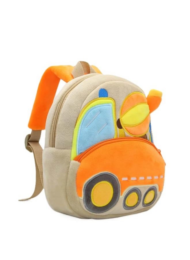 School Bag For Cute Kids For (1-6 Years), Preschool Soft Plush Car Bag For Toddlers, Mini Travel Full Embroidery Backpack For Boys And Girls