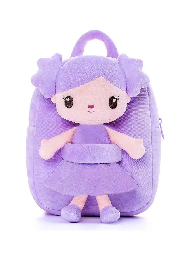 Soft Cute Kids School Bag Picnic Backpack(Fullbody_Purple_Myra_Doll_24_A)