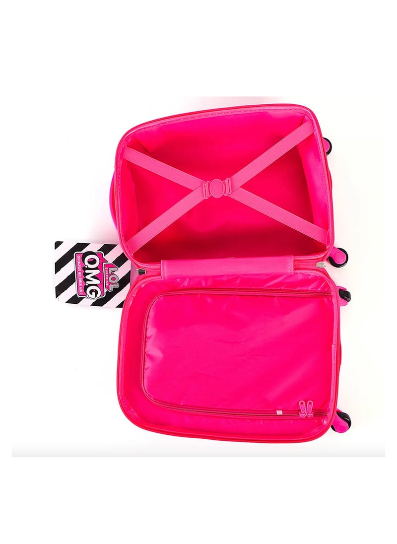 LOL Surprise Kids Scooter Suitcase, Kids Luggage Scooter, Rolling Luggage Duffle Bag, Trolley Case with Scooter for Children