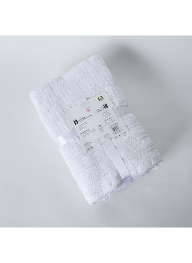 Atlanta 10-Piece Textured Cotton Towel Set 136 x 68 cm