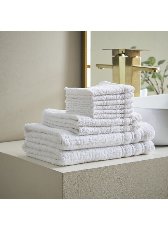 Atlanta 10-Piece Textured Cotton Towel Set 136 x 68 cm