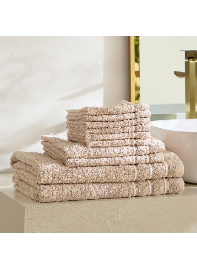 Atlanta 10-Piece Textured Cotton Towel Set 136 x 68 cm