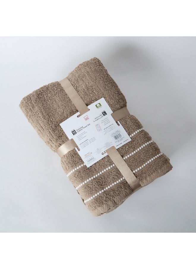 Atlanta 10-Piece Textured Cotton Towel Set 136 x 68 cm