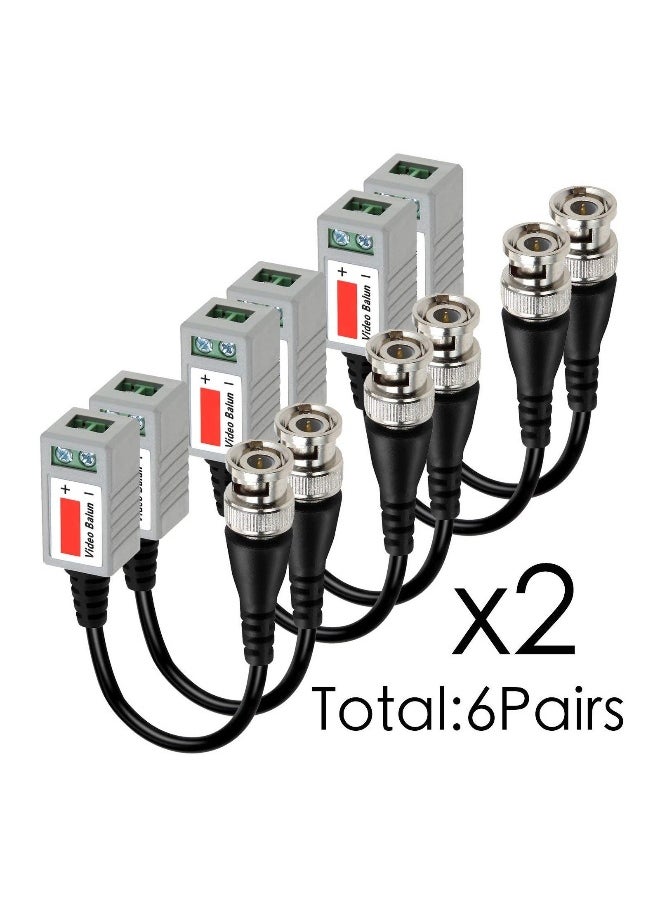 6 PAIRS (12 Pcs) Mini CCTV BNC Video Balun Transceiver Cable BNC Video Baluns transceiver Passive