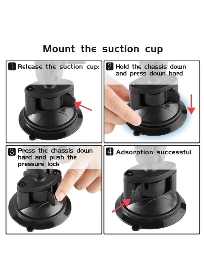 Suction Cup for GoPro Cameras Car Windshield Suction Mount Bracket 360 Degree Rotation Ball Head with 1/4