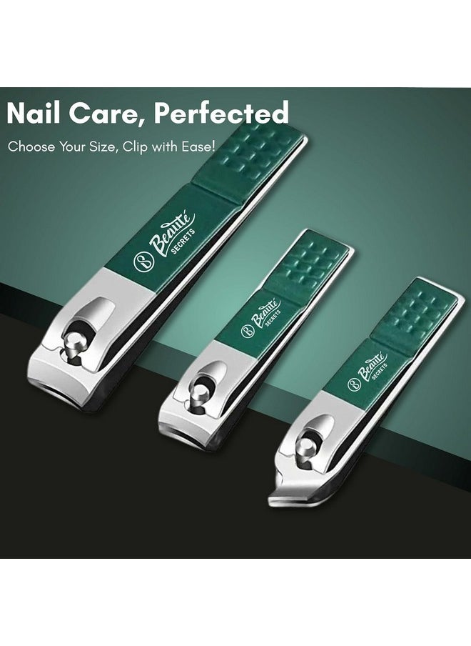 Nail Cutter Set, Ultra Sharp Sturdy Fingernail Toenail Clipper Nail Clipper With Glass File 16 Pcs Set For Men Women Adult Nail Cutter Set For Thick Toenails & Nails Green