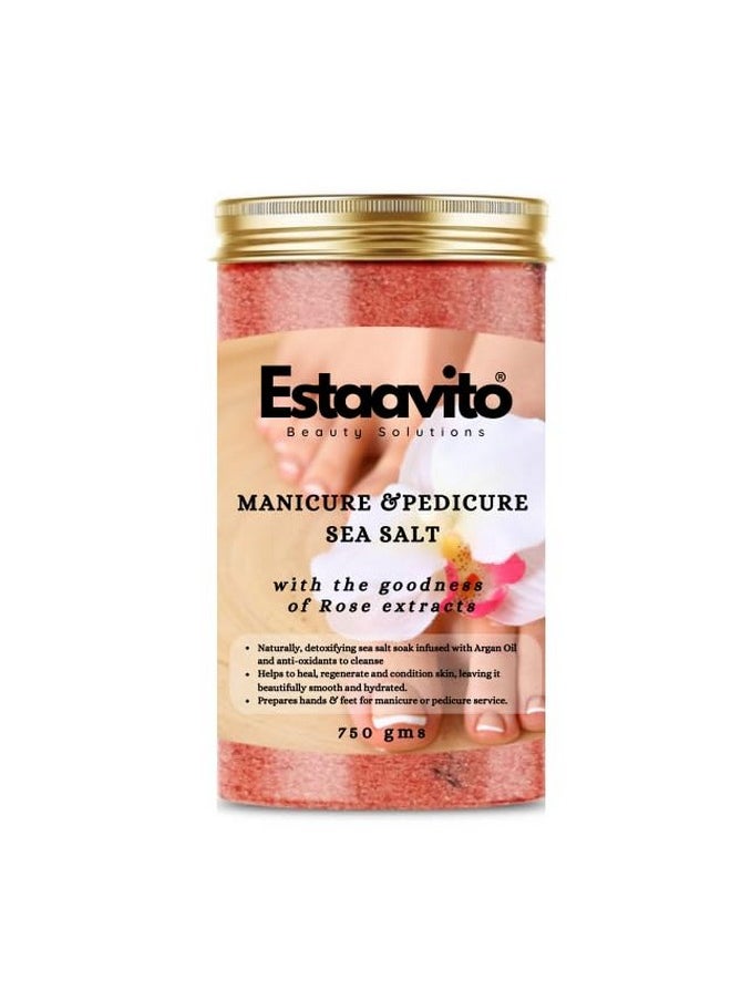 Estaavito Moisturizing Sea Salt For Manicure And Pedicure With Essential Oils, For Tan And Dead Skin Removal 750 Gms | Foot Soak| Pedicure Salt|