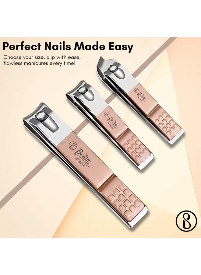 Manicure Kit, Pedicure Tools For Feet, Nail Clipper, Manicure Pedicure Kit For Women And Men, 18 Pieces,Perfect Gifts For Women And Men (Rose Gold)