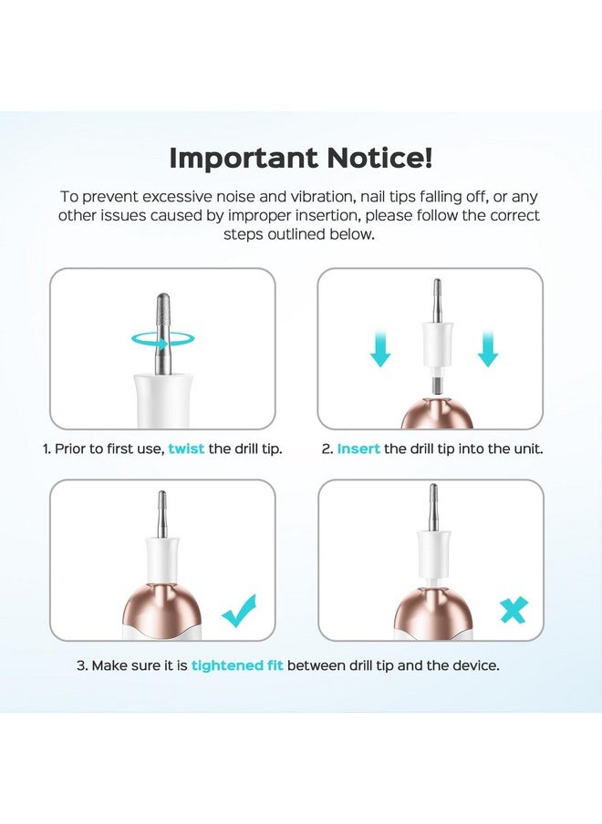 Unctional Nail Drill Bit Set: 8-Pcs Suitable For Coslus Cordless Electric Manicure And Pedicure Kit For Thinning Thick Fingernails, Toenails, Removing Calluses, Dead Skin