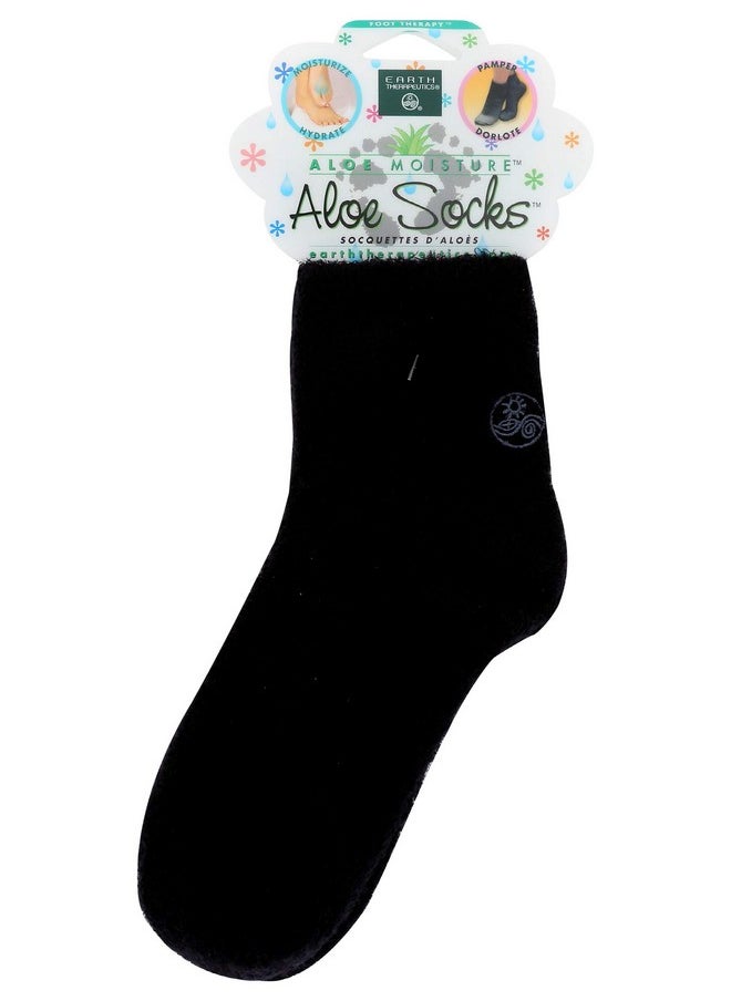 Aloe Vera Socks - Infused With Natural Aloe Vera & Vitamin E - Helps Dry Feet, Cracked Heels, Calluses, Rough Skin, Dead Skin - Use With Your Favorite Lotions - Black