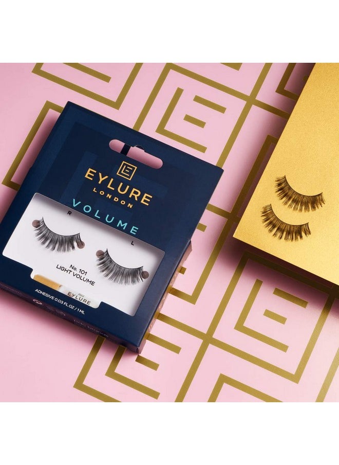 London False Eyelashes - Volume No. 101 Light Volume (False Eyelashes With Glue) | Last Up To 5 Wears