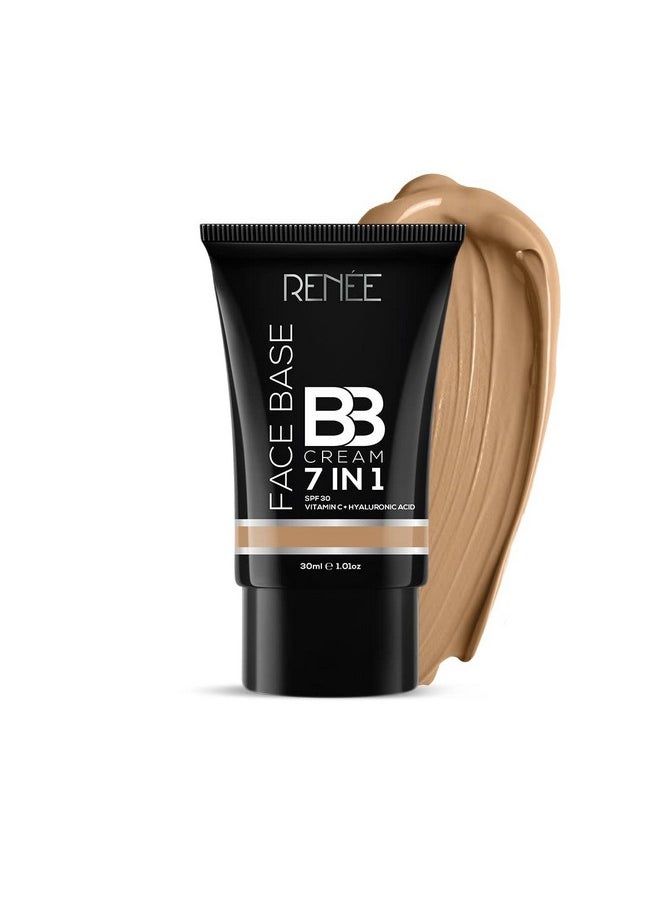 Face Base Bb Cream 7 In 1 With Spf 30 Pa+++, Enriched With Hyaluronic Acid, Vitamin C, Hydrates, Nourishes & Smoothens Skin Texture, Hazelnut 30Ml