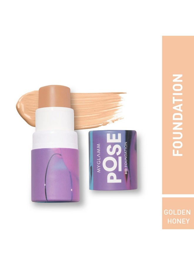 Pose Hd Foundation Stick- Golden Honey, 5.5 G| Skin-Blurring Foundation Stick | Long Wearing & Light-Weight Hd Foundationmyglamm Pose Hd Foundation Stick-Golden Honey-5.5Gm