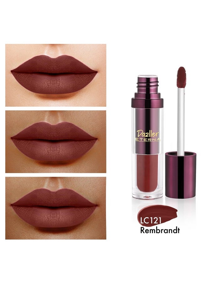 Eterna Long Stay Lip Colour, 4G, Lc121 - Rembrandt - Waterproof, Matte, Ultra-Intense Pigments, Skin-Nourishing Extracts