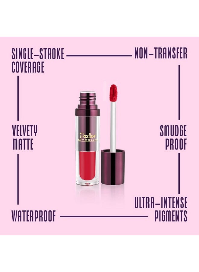 Eterna Long Stay Lip Colour, 4G, Lc121 - Rembrandt - Waterproof, Matte, Ultra-Intense Pigments, Skin-Nourishing Extracts