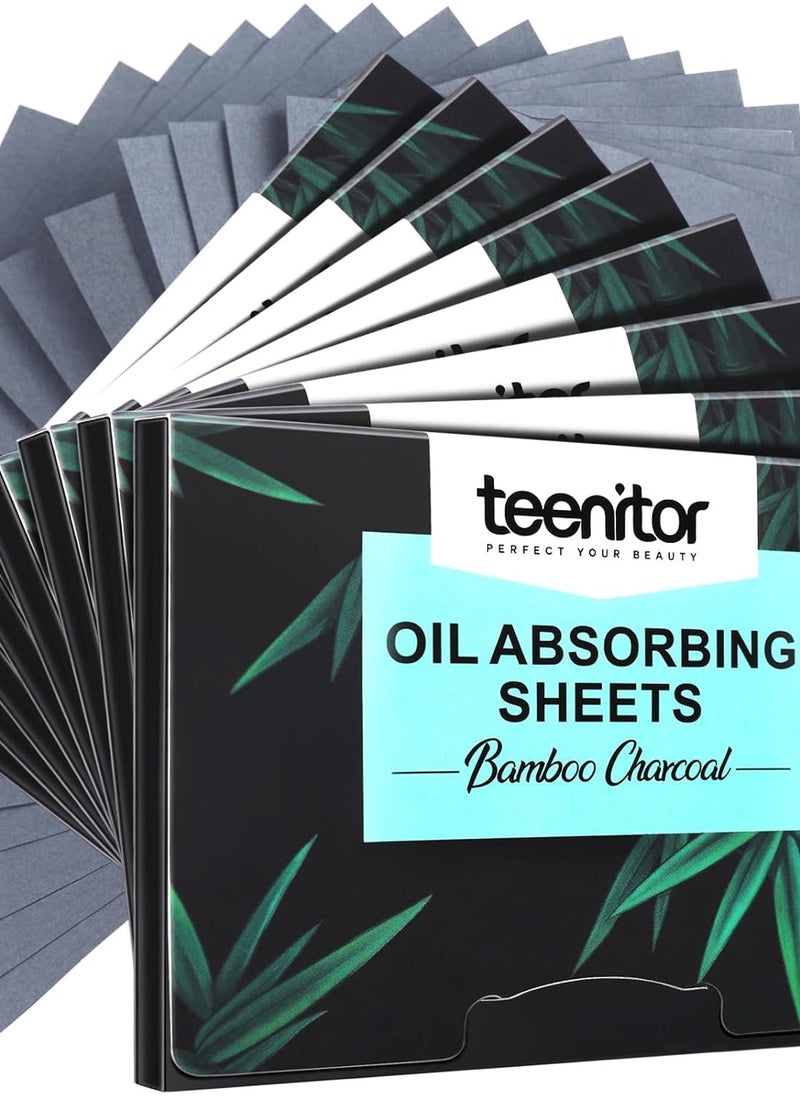 Teenitor 800 Counts Oil Blotting Papers for Face, Bamboo Charcoal Oil Absorbing Sheets for Oily Skin, Oil Blotting Sheets for Face, Oil Absorbent Pads...