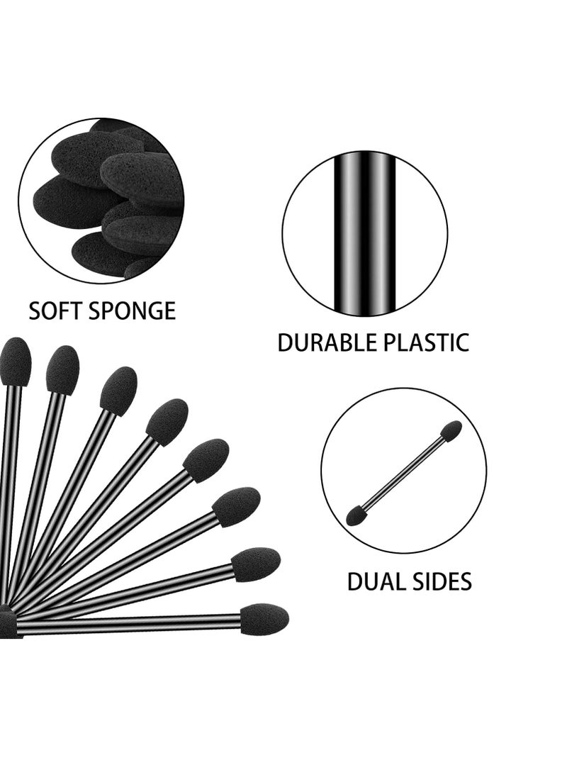 Ponpon 100Pcs Eyeshadow Applicators Dual Sides Eye Sponge Applicators Disposable Eyeshadow Brush for Girls Lady Women Makeupc
