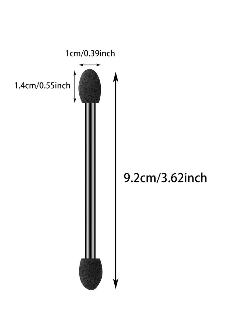 Ponpon 100Pcs Eyeshadow Applicators Dual Sides Eye Sponge Applicators Disposable Eyeshadow Brush for Girls Lady Women Makeupc