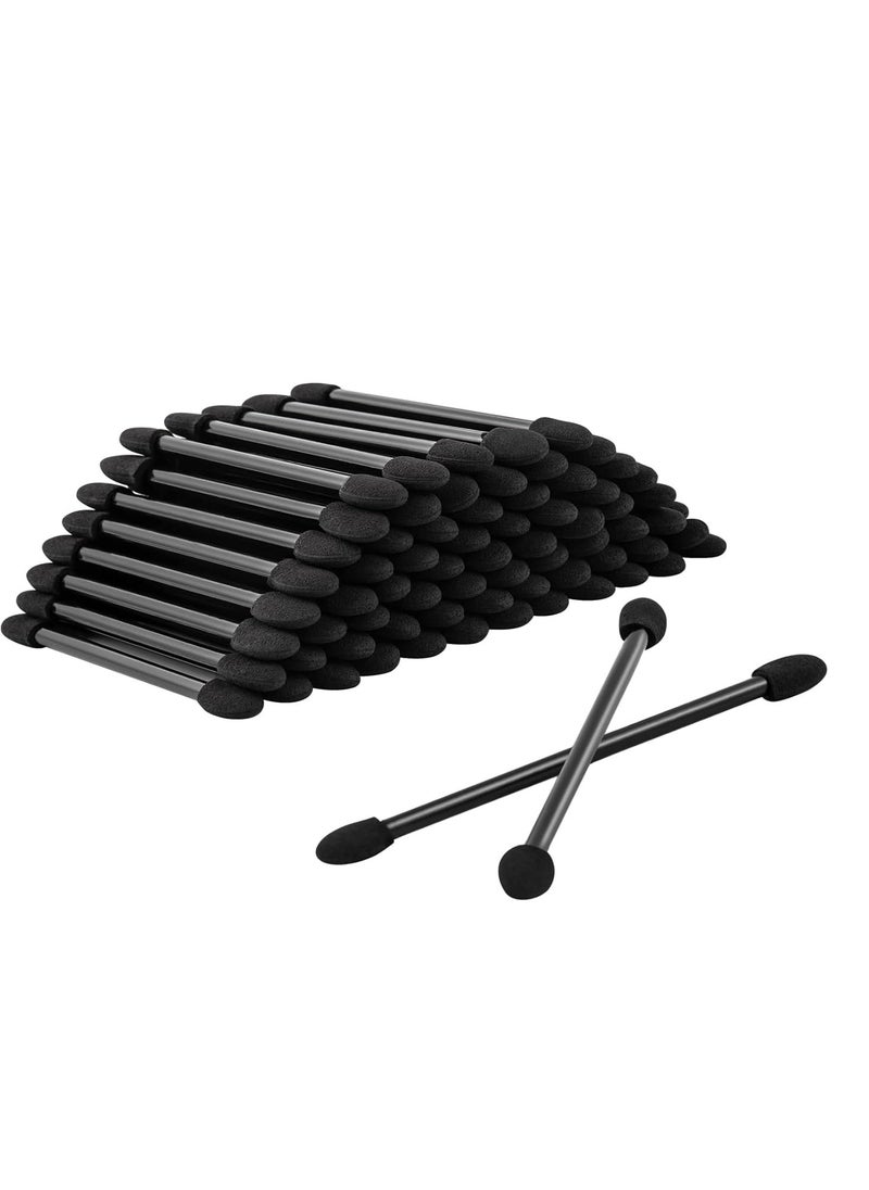 Ponpon 100Pcs Eyeshadow Applicators Dual Sides Eye Sponge Applicators Disposable Eyeshadow Brush for Girls Lady Women Makeupc