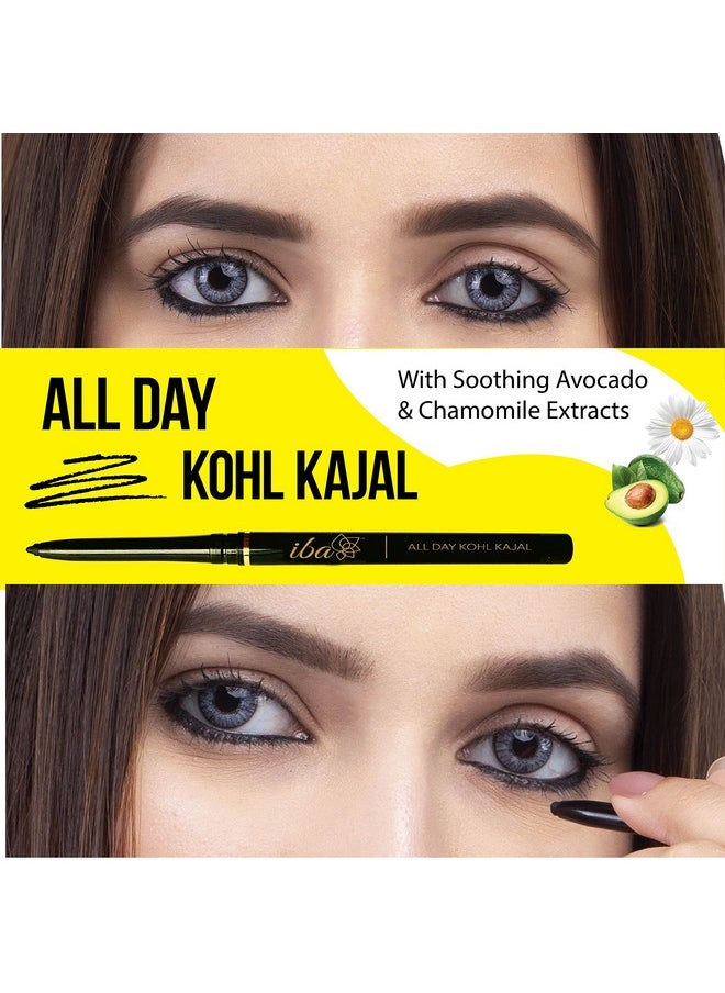 All Day Kohl Kajal, Jet Black, 0.35G (Pack Of 2) | For Eye Makeup | 24 Hr Long Stay | Smudge Proof & Waterproof Eye Makeup | Deep Matte Finish | Halal Certified & Vegan Makeup