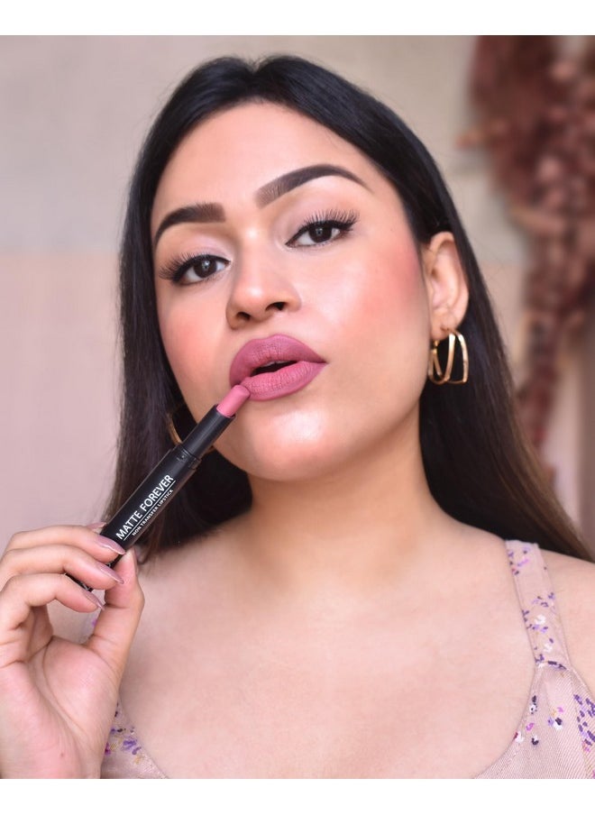 Matte Forever Non-Transfer Lipstick For Women - 01 Fairytale | Matte Finish | Highly Pigmented, Smudge-Proof & Lightweight | Non-Sticky And Non-Drying | Lip Makeup | 2G