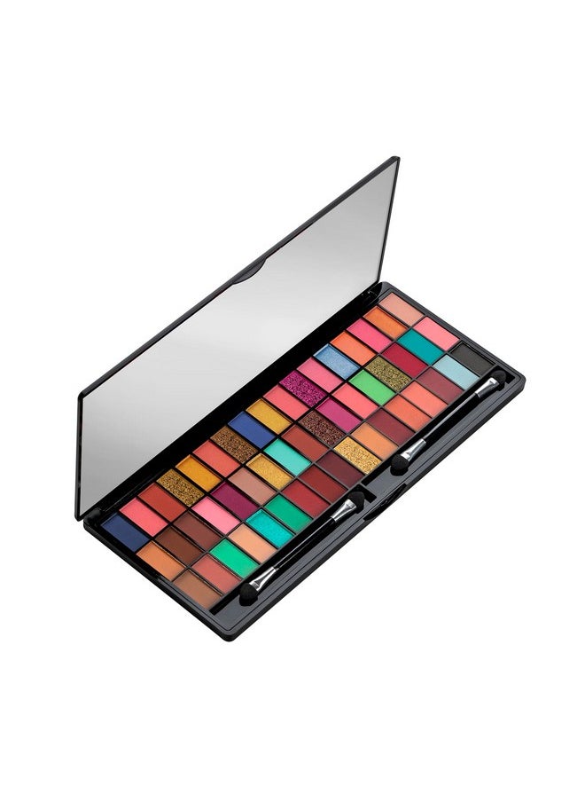 Ultra Pigmented 51 Colors Eyeshadow Palette With Brush | Long Wearing & Easily Blendable Eye Makeup Palette | Eyeshadow Palette With Matte, Shimmery & Metallic Finish (Multicolor - 01)