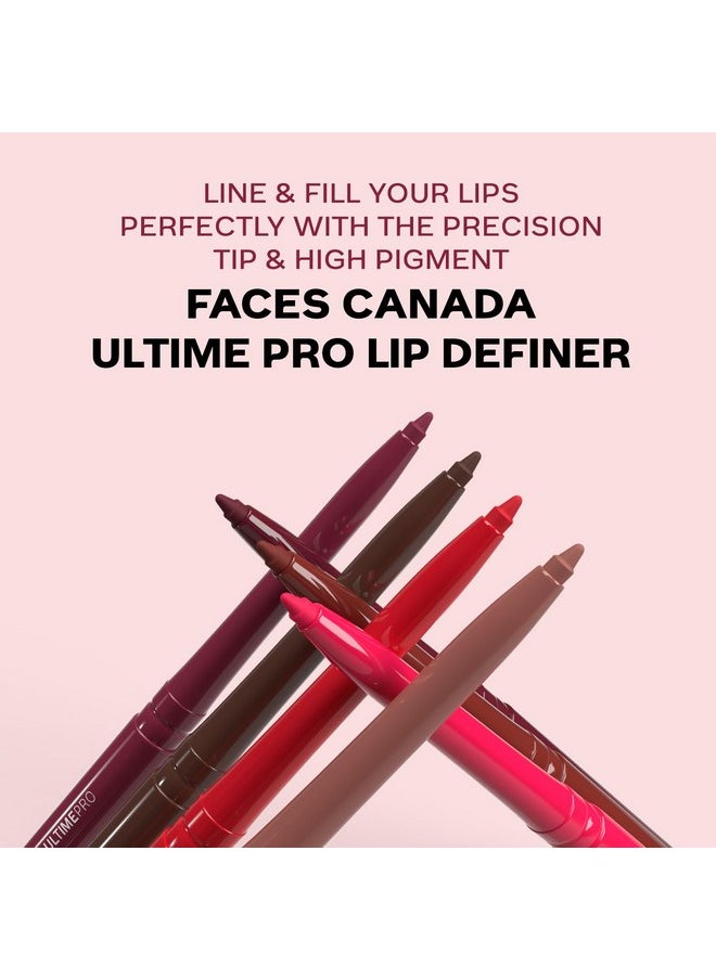 Ultime Pro Matte Lip Definer - Nude Brown, 0.35G | Extremely Soft & Gliding | Anti-Feathering & Lightwear | High Coverage | Waterproof | Retractable Twist Format