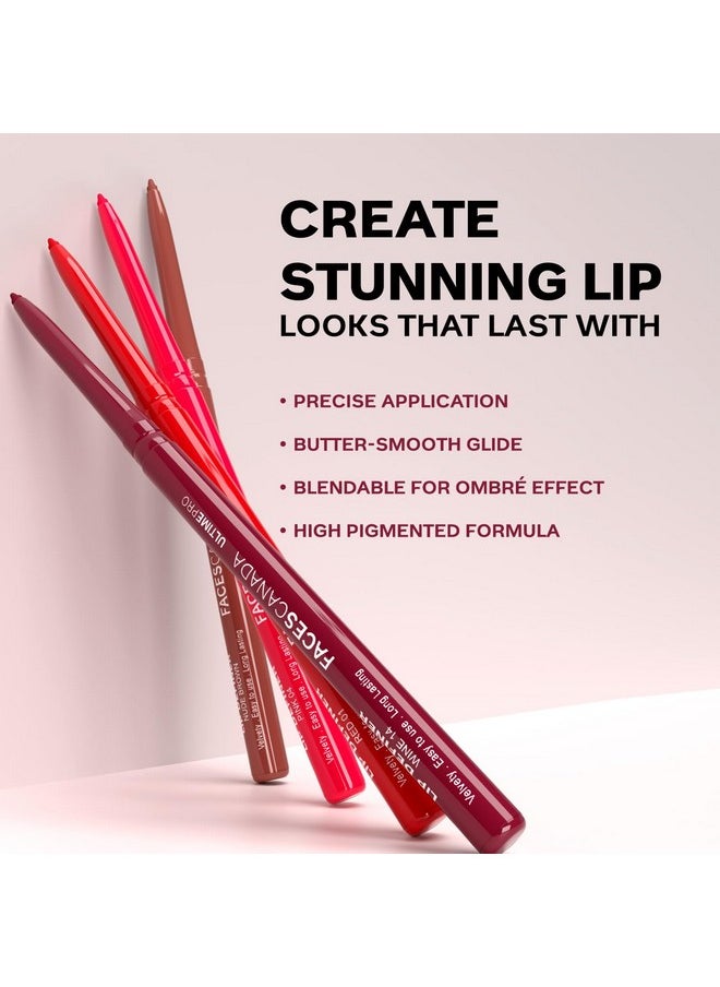 Ultime Pro Matte Lip Definer - Nude Brown, 0.35G | Extremely Soft & Gliding | Anti-Feathering & Lightwear | High Coverage | Waterproof | Retractable Twist Format