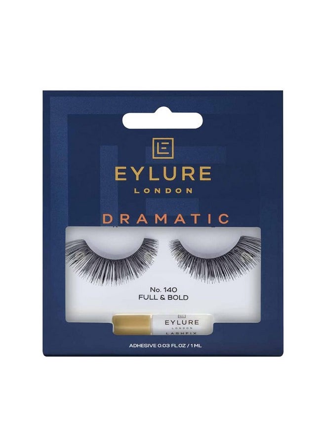 London False Eyelashes - Dramatic No. 140 Full & Bold (False Eyelashes With Glue) | Last Uo To 5 Wears