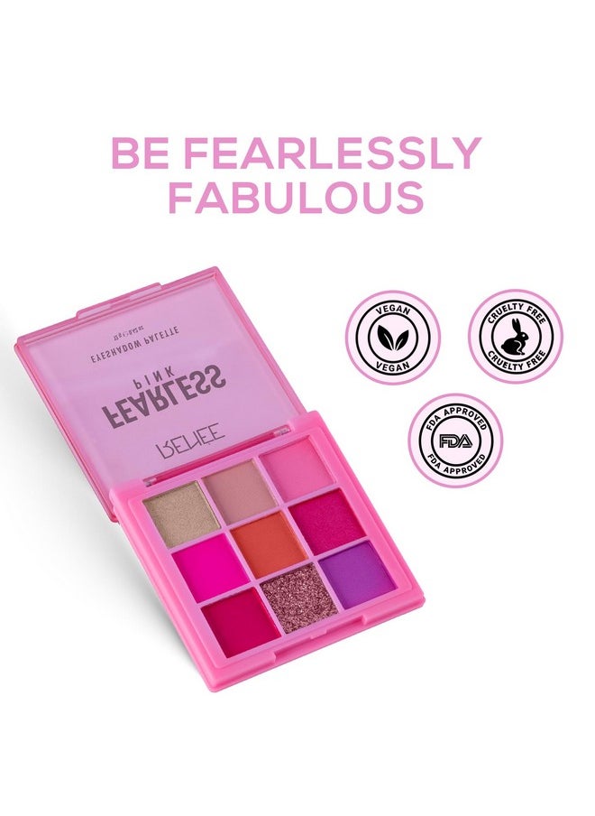 Fearless Eyeshadow Palette - Pink 12Gm, Shimmery And Matte Vibrant Shades, Travel Friendly, Long Lasting, Non Creasing, Easy-To-Blend & Build Up For Eye-Catching Look Of Glamorous Smoky Eye