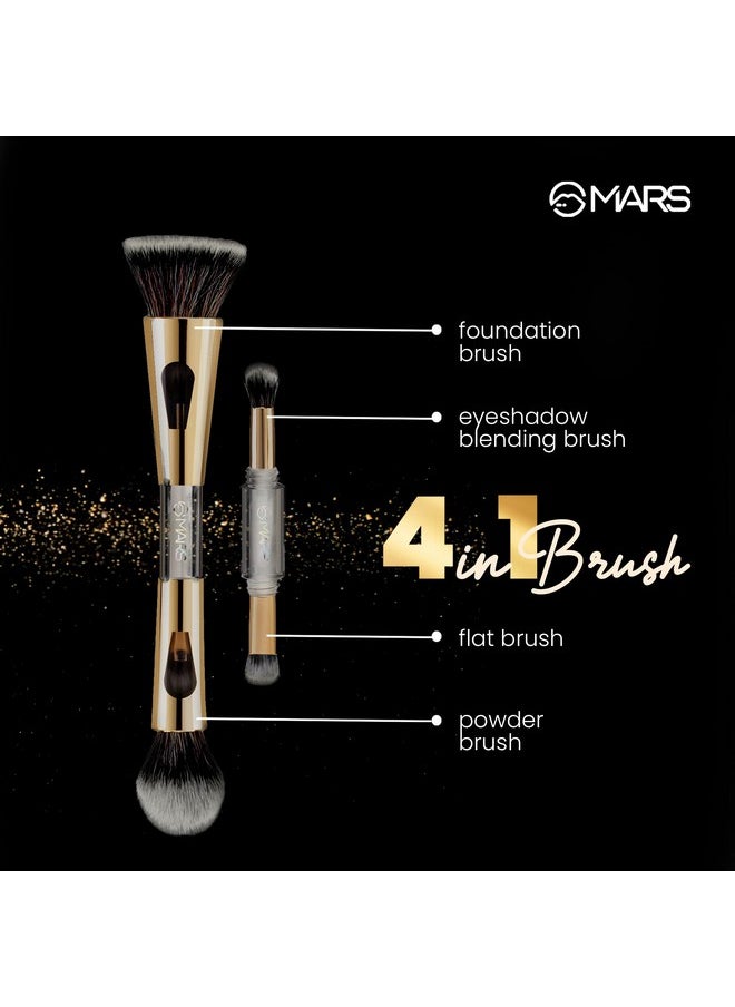 Mars 4 In 1 Travel Brush | With Ultra Soft Bristles | Face Powder Blending Brush | Dense And Fluffy Brush