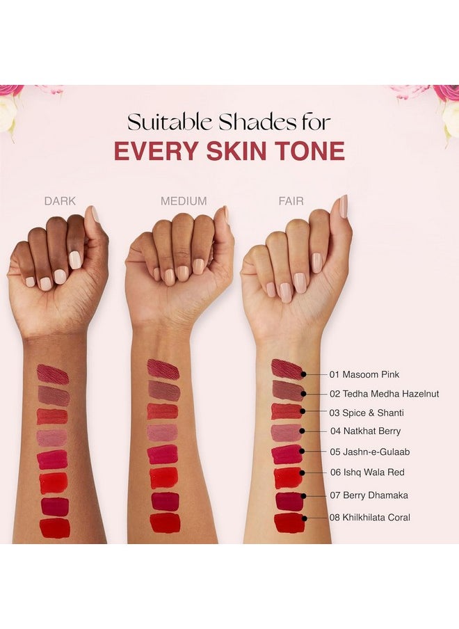 ’S Bold Rush Creamy Matte Liquid Lipstick With Spf/Mini Lipstick/Water Proof/Smudge Proof/Transfer Proof/Long Lasting/All Skin Tones/Set Of - 4 (1.2Ml Each).