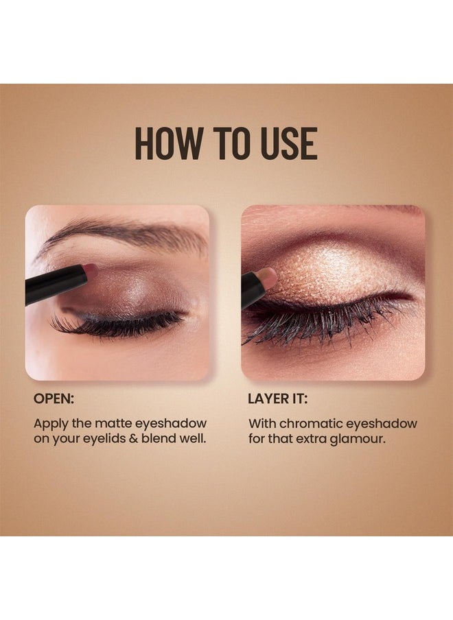 Chrome & Matte Twin Eyeshadow Stick | Mix Of Matte And Shimmer | Easy To Blend, Non Creasing Eyeshadow | 24 Hour Stay | Shade- Autumm Break, 2G